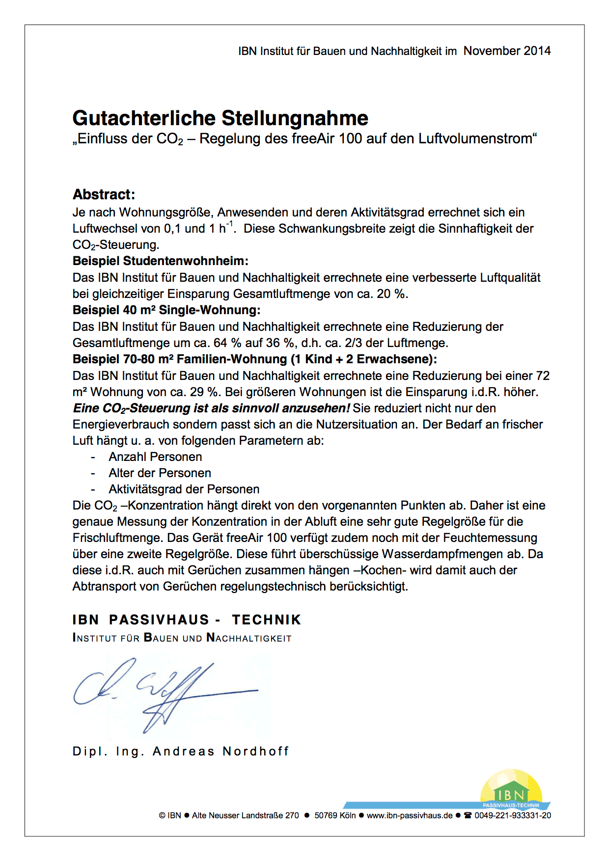 IBN-Gutachten – Bedarfsführung