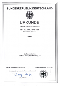Markenurkunde freeAir