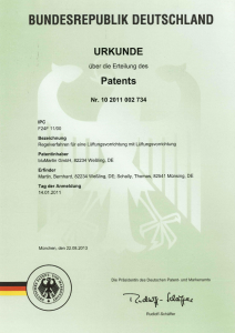 Patenturkunde Regelung