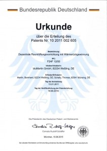 Patent Lüftungsvorrichtung