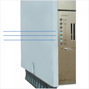 freeAir 100 blaue LEDs zeigen Komfortstufe freeAir 100 blaue LEDs zeigen Komfortstufe
