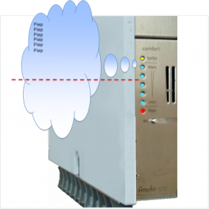 freeAir 100 rot blinkt schnell und akustische Warnung dauerhaft wenn Temperatursensor mehr als 80°Grad anzeigt Lüftungssystem freeAir 100 rot blinkt schnell und akustische Warnung dauerhaft wenn Temperatursensor mehr als 80°Grad anzeigt