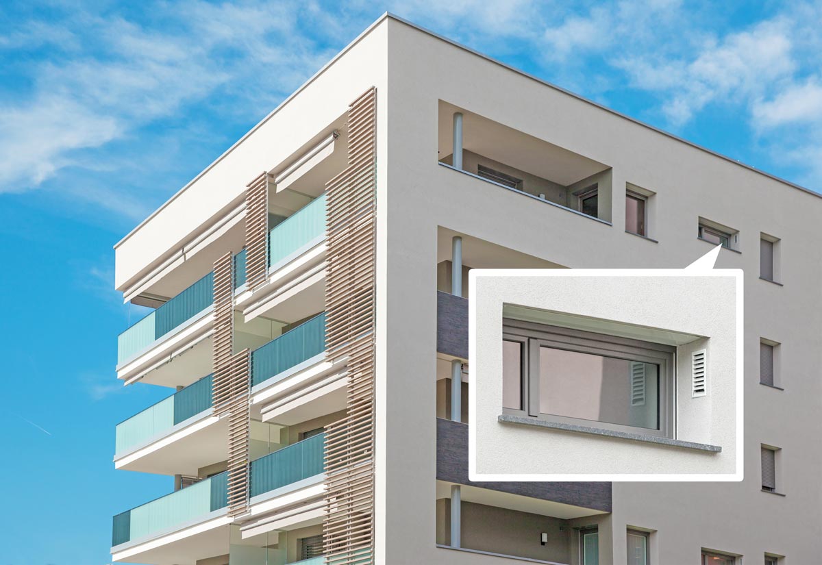 Appartementhaus mit Laibungslüftung Appartementhaus mit Laibungslüftung