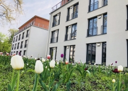 Gartenansicht_Microappartements_wichtige Schalldämmung Gartenansicht der Microappartements