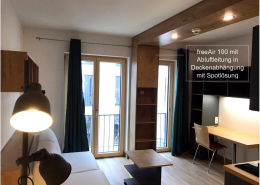 Innenansicht_Deckenabhängung_Spot_dezent freeAir 100 mit Holzfrontplatte
