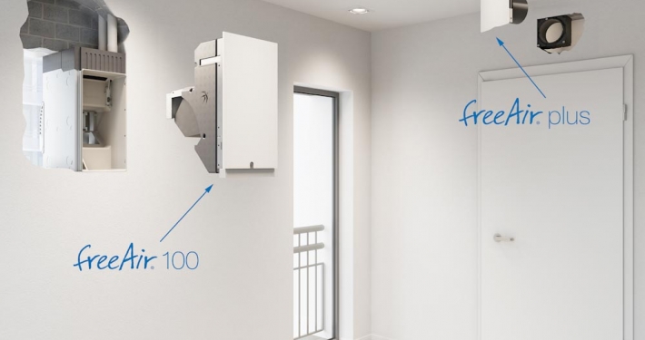 Leichter Einbau dezentrales Lüftungssystem freeAir